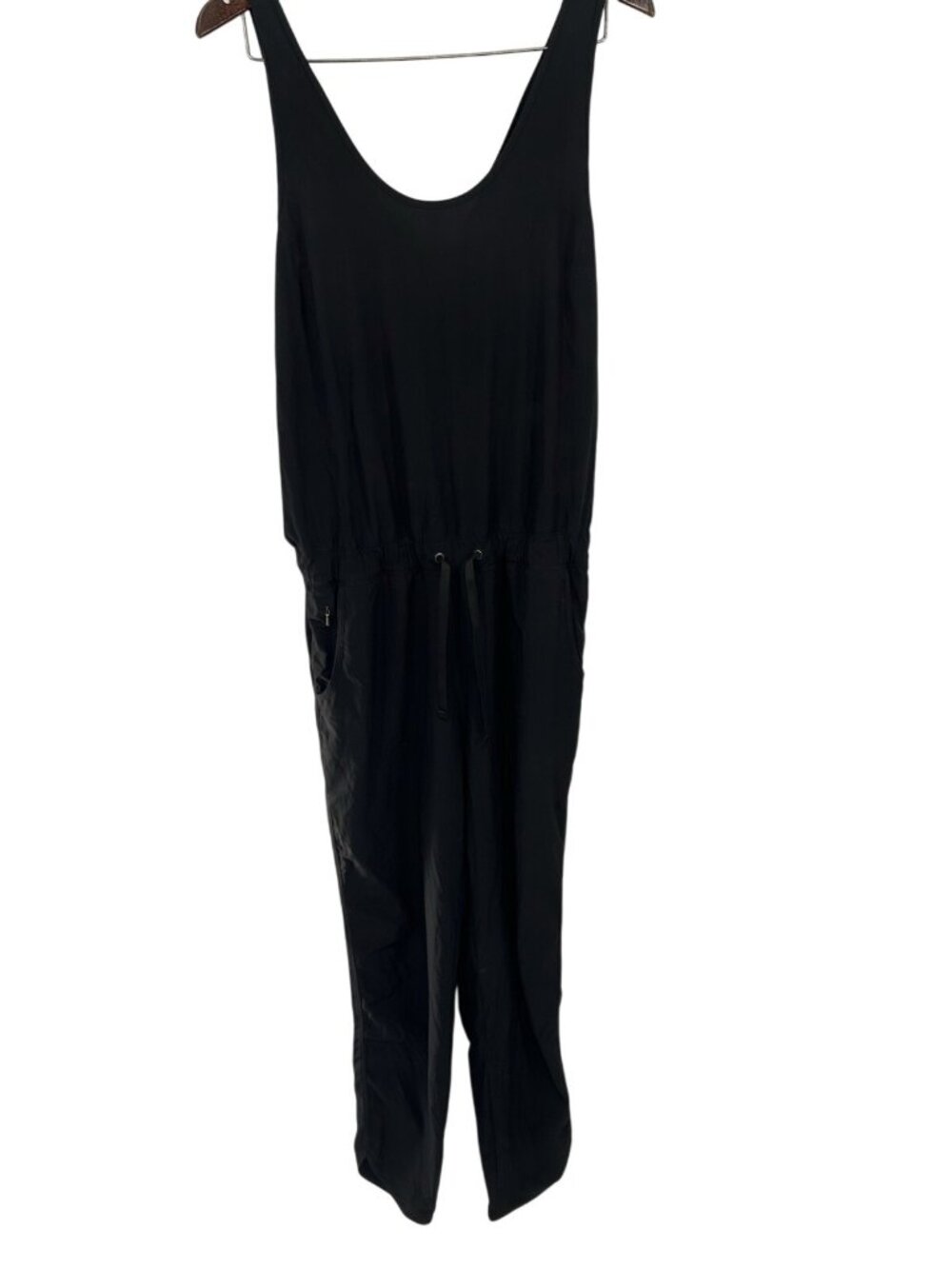Patagonia Fleetwith Jumpsuit Romper Women’s Large Black Sleeveless Stretch